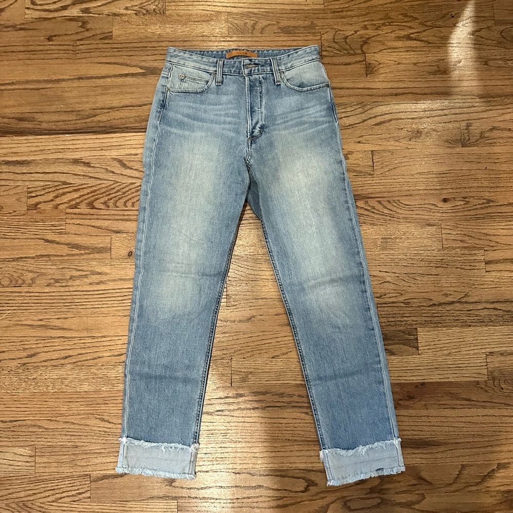 Joe’s jeans with fringed bottoms